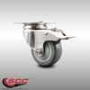 Service Caster 3 Inch 316SS Gray Polyurethane Swivel Top Plate Caster with Total Lock Brake SCC-SS316TTL20S314-PPUB